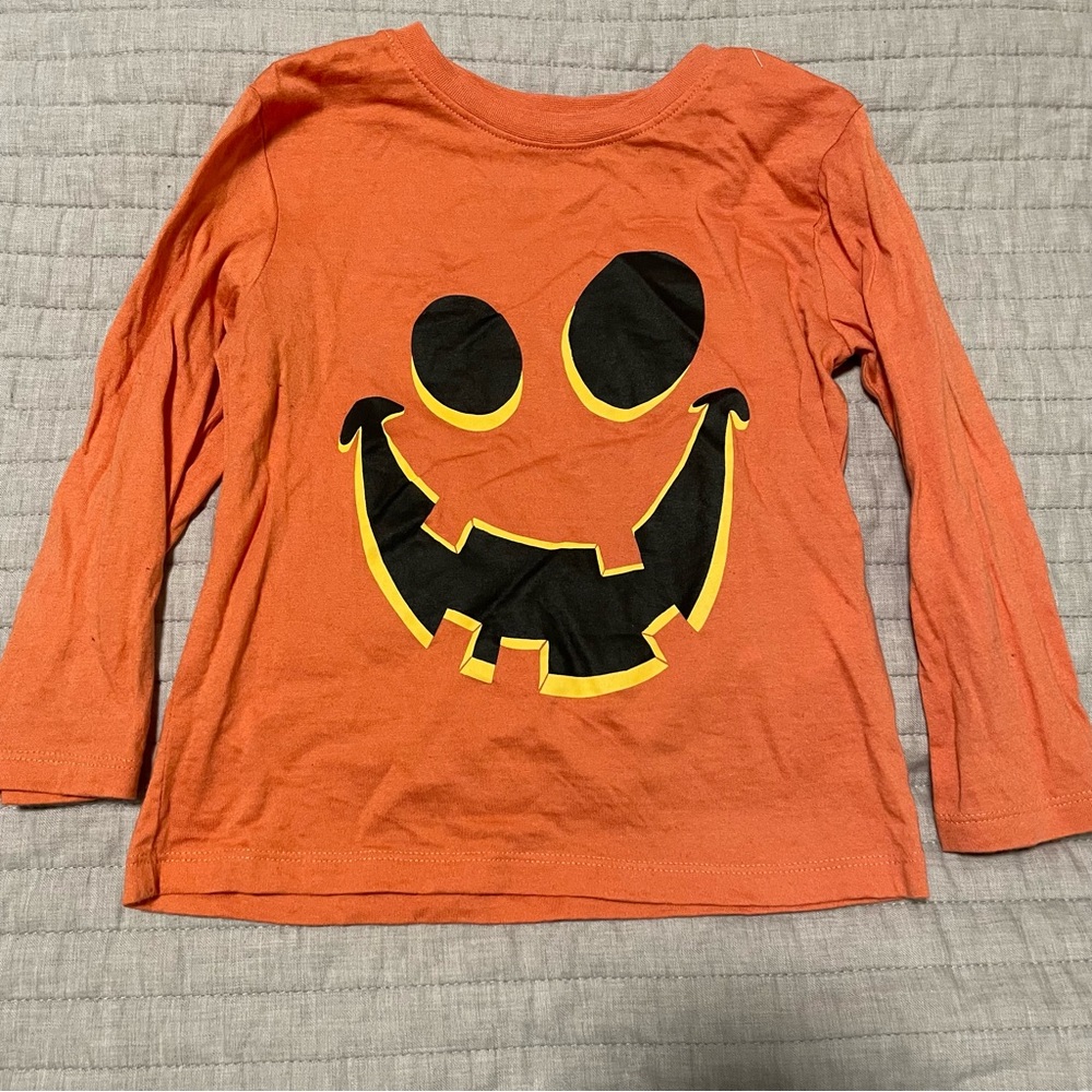 NWOT H&M Orange Long Sleeve Jack o Lantern Tee